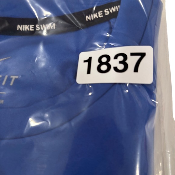 Nike Swim Dri-FIT Medium Blue Swim Shirt Mens Swimming Rash Guard‎ Top - Picture 7 of 7